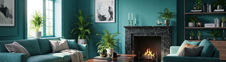 Color Drenched Living Room