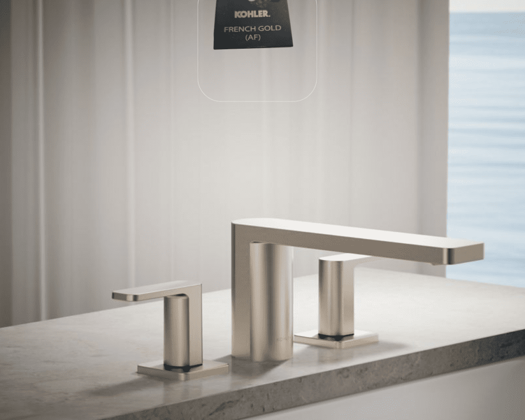 French gold faucet hardware sample for bathroom fixture.